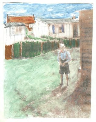 Graham's drawing of prefab childhood in North Wingfield | Graham Burton