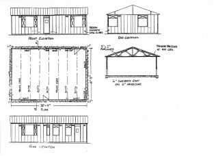 Basic plan of the prefab in sketch form. You can see the overall dimensions of 32ft. Long X 21ft. wide | Ray Watts